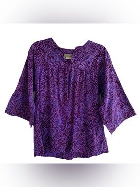 VTG 1970’s Five Believers Batiks Tunic Top Bohemian Festival
